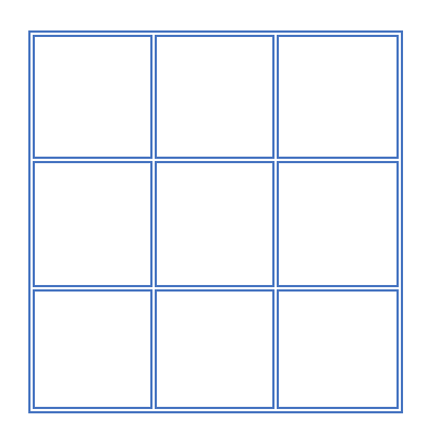 empty 3 by 3 grid