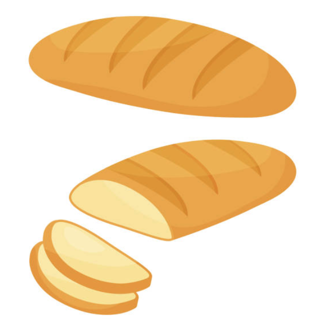 figure showing slicing of bread in one-eighth pieces