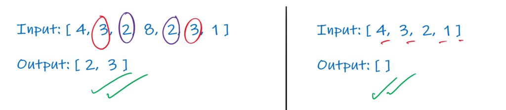 Image showing sample test cases with found duplicates.